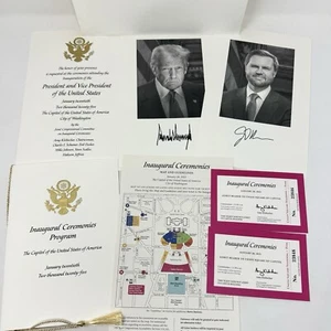 2025 Donald Trump Einweihung Einladung & Programmpaket - (2) Pink Ticket Lot - Bild 1 von 9