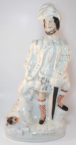 Antik 17" Staffordshire Flatback Highland Krieger der Löwentöter um 1860 sehr guter Zustand - Bild 1 von 12