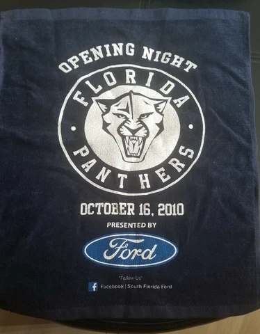 FLORIDA PANTHER HOCKEY NHL RALLY TOWEL 17X14- OPENING NIGHT  10/16/2010 Cover