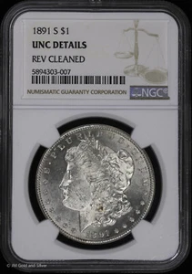 1891-S $1 Morgan Silver Dollar NGC UNC Details | Uncirculated - Picture 1 of 4