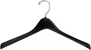 Perchas contorneadas de plástico 100 chaquetas de cuero negro abrigos gancho giratorio de 17" - Imagen 1 de 2