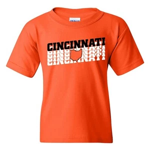 Cincinnati Retro Repeat - Sport Football City Team Classic Youth T Shirt - Picture 1 of 23