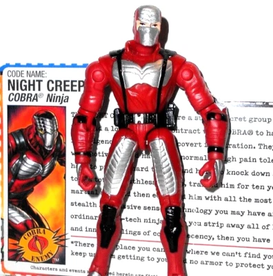 GI joe Cobra Hiss driver 2005 NIGHT CREEPER red complete file card DTC direct - Image 1 of 4