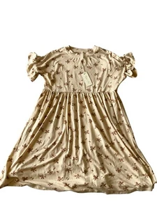 NWT Rylee And Cru babydoll dress scatter yellow brown 10-12y - Picture 1 of 5