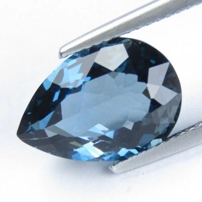 Topacio azul Londres clásico natural de alta calidad de 3,83 quilates 11,7 X8,3 mm forma de pera Foto 1 de 4