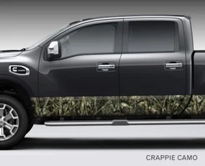 Camo "Crappie" Rocker Panel Graphic Decal Wrap Kit Truck SUV - 6 Size Options - Picture 1 of 6