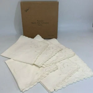 6 servilletas de cóctel de lino puro bordadas a mano de Madeira de 11" de colección garantizadas - Imagen 1 de 12