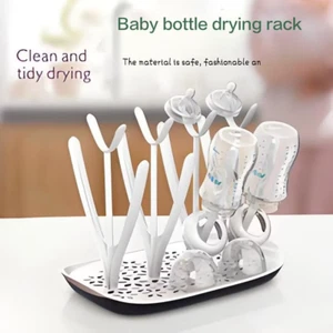 🍼 Baby Bottle Drying Rack with Drain Tray & Shelf Organizer for Feeding - Picture 1 of 4