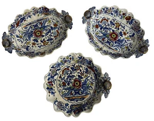 3 Ridgway Sons Dresden blickdichtes China 844 blau weiß Teller Schüssel georgisch 1800-1830 - Bild 1 von 17