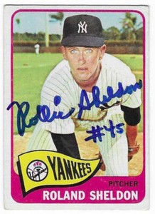 ROLAND SHELDON 1965 TOPPS AUTOGRAPHED SIGNED # 254 NEW YORK YANKEES