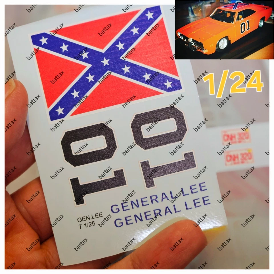 # 1/24 DECALS x DODGE CHARGER GENERALE LEE DUKES of HAZZARD BO LUKE 1/25 BATTAX - Immagine 1 di 1