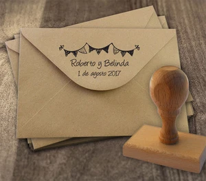 Sello de Caucho para Bodas Novios Personalizado Invitaciones, Regalos, Mod.r2 - Picture 1 of 1