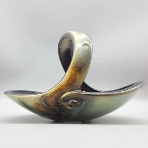 Hull Art Pottery Basket Graceful Organic Shape "Parchment & Pine" S3 MCM 1950's - Picture 1 of 10