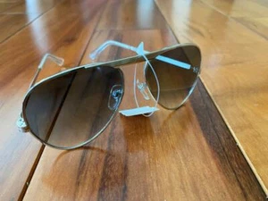 Vintage Aviator Sunglasses Silver Frames Teardrop Mirrored Lenses - Picture 1 of 1