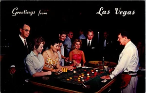 SALUDOS DESDE LAS VEGAS NEVADA - HACIENDA - RULETA DE LA GENTE - POSTAL DE COLECCIÓN - Imagen 1 de 2