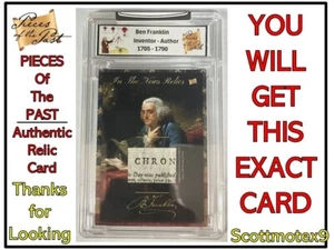 Pieces Of The Past📆 BEN FRANKLIN Auth Relic - 2018 The Bar HYBRID - EXACT CARD - Picture 1 of 11