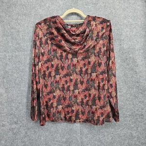 Vintage Maycene Shirt Womens Large Multicolor Snakeskin Print Silky Fabric NWT - Picture 1 of 13