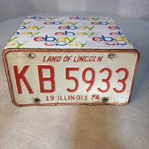 Oldtimer 1974 Illinois Nummernschild KB 5933 Land Of Lincoln 19 Illinois 74 - Bild 1 von 4