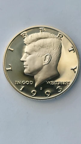 1993-S United States Proof Silver Kennedy Half Dollar, Cameo Cover