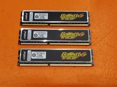 ⭐️⭐️⭐️⭐️⭐️ RAM Desktop 6GB (3x 2GB) Crucial Ballistix Tracer 1600 DDR3 Memory - Image 1 of 3