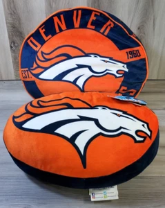 Northwest Cloud Pillow Set Denver Broncos Set of 2 New Soft Oval Blue Orange - Picture 1 of 21