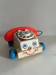Vintage 1985 Fisher Price Chatter Telephone Phone Pull Toy with Moving Eyes 2063 - Picture 1 of 11