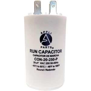 Appli Parts Run Capacitor for electric motors 20 Mfd uF (microfarads) 250VAC Pla - Picture 1 of 8