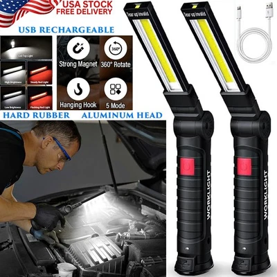 3000LM INALÁMBRICO MAGNÉTICO FLEXIBLE BAJO CAPÓ LED LUZ DE TRABAJO RECARGABLE CON GANCHOS Foto 1 de 4