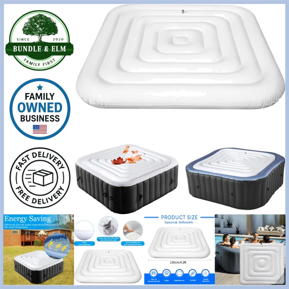 Inflatable Hot Tub Cover PVC Windproof Rain-Proof Energy Saving Lid for Outdo... - Image 1 of 4