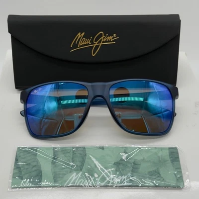 Gafas de sol polarizadas Maui Jim Pailolo MJ603-03 mate azul marino Hawaii estuche 58 mm Foto 1 de 4
