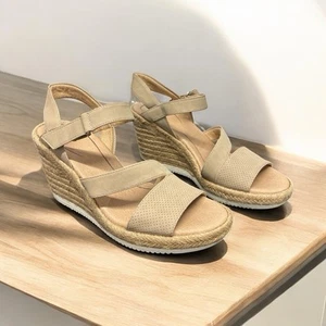 Dr Scholl's Vanity Tan Espadrille Wedge Sandals • Size 8.5 M - Picture 1 of 10