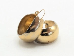 Gold Plated Hoop Pierced Earrings Jewelry - Picture 1 of 8