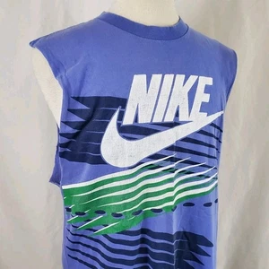 Vintage 80s 90s Nike Graphic T-Shirt Herren XL Cut Off Sleeves Single Stitch Wear - Bild 1 von 10