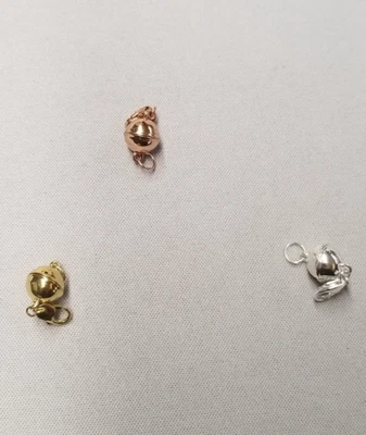 D'Joy Juego de 3 Cerraduras Magnéticas Redondas con Cierre de Langosta 1" Plata de Ley Foto 1 de 4