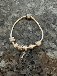 Pandora Sterling Silver Bracelet with Dog and Airplane Charms  - Picture 1 of 5
