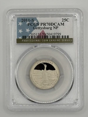 2011 S 25C Clad Gettysburg Quarter PCGS PR70DCAM - Image 1 of 2