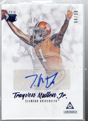 B1724- 2019 Panini Luminance Rookie Ink Blue #4 Trayvon Mullen Jr. Auto /99 - Image 1 of 2