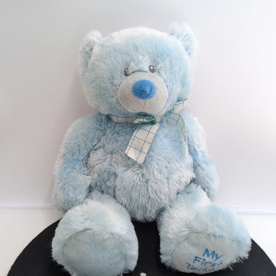 Ganz Baby MI PRIMER PELUCHE Oso de Peluche Azul Arco Peluche Animal 14" Foto 1 de 4
