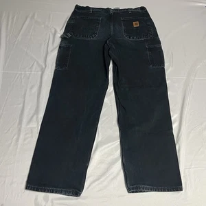 Carhartt Canvas Black Carpenters Pants B-11 Blk Size 36x32 Original Dungaree Fit - Picture 1 of 6