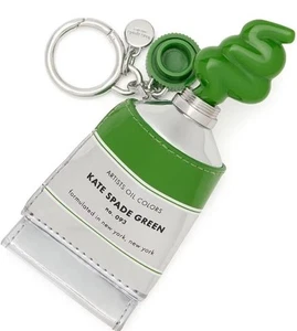 Kate Spade Squeeze Shiny Metallic Paint Tube Key Fob Charm Green - Picture 1 of 3