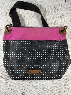 Bolso Bandolera Fossil Keely PVC Lona Lunares Rosa Negro Cartera Foto 1 de 4