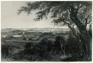 Steel Engraving CITY OF BALTIMORE Druid Hill Park 1800s vintage print - Picture 1 of 6