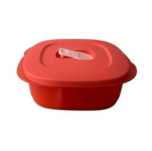 Tupperware Crystalwave Rectangular Bowl Microwave 500ml Coral Pink New Lunch *B - Picture 1 of 1