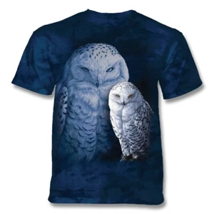 Snowy Owls Bird Feathers Fly Hoot Barn Horned Owl Blue T-Shirt Mountain 3X - Picture 1 of 4