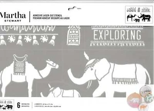 Martha Stewart Crafts Adhesive Laser-Cut Stencil 6 Designs Elephant - Picture 1 of 2