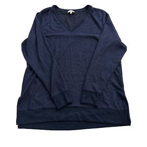 Lucky Brand Sweater Womens Large Blue Light Crew Viscose blend RETURN/ Great