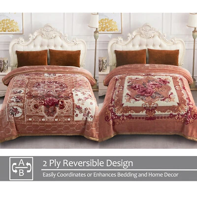 Manta de visón coreana pesada de vellón con peso 2 capas de felpa mantas de cama sedosas 10 libras Foto 1 de 4