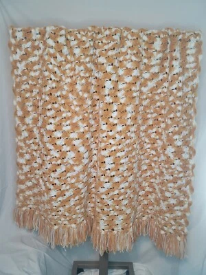 Vintage amarillo y blanco afgano Foto 1 de 3