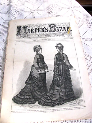 Antique Harper's Bazar Magazine April 10, 1875 - Image 1 of 4