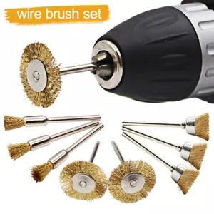 15pcs Brass Wire Wheel Brush For Dremel Rotary Grinder Dril Cleaning Tool - Picture 1 of 15